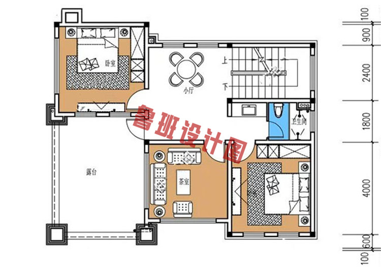 复式三层别墅设计三层户型图