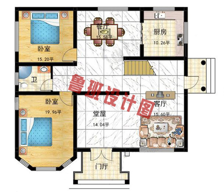 30万三层别墅设计一层户型图