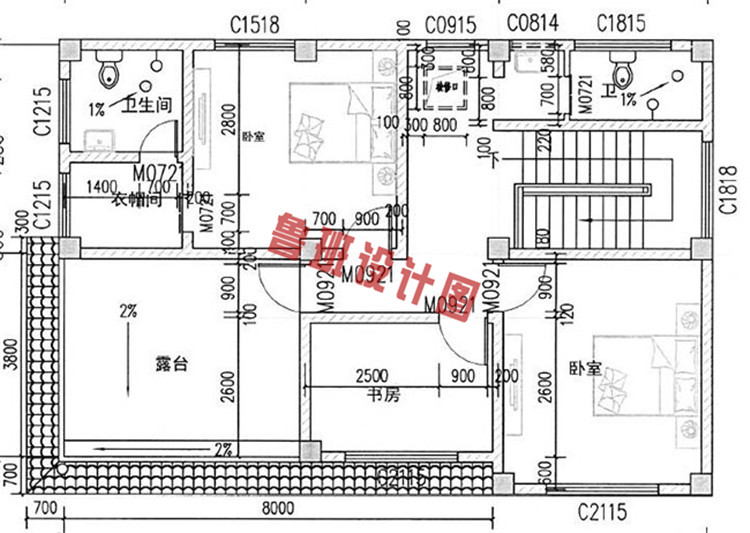 热销款新中式三层别墅设计三层户型图