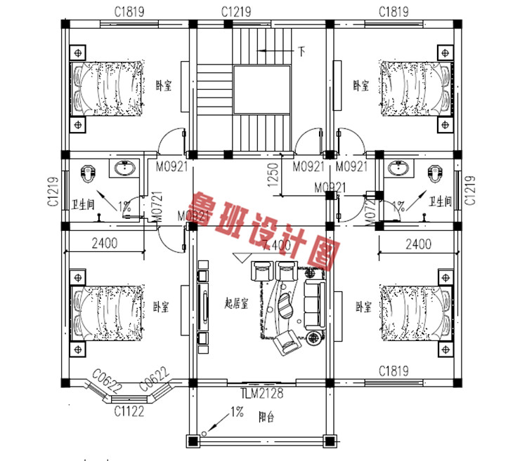 新农村别墅设计三层户型图