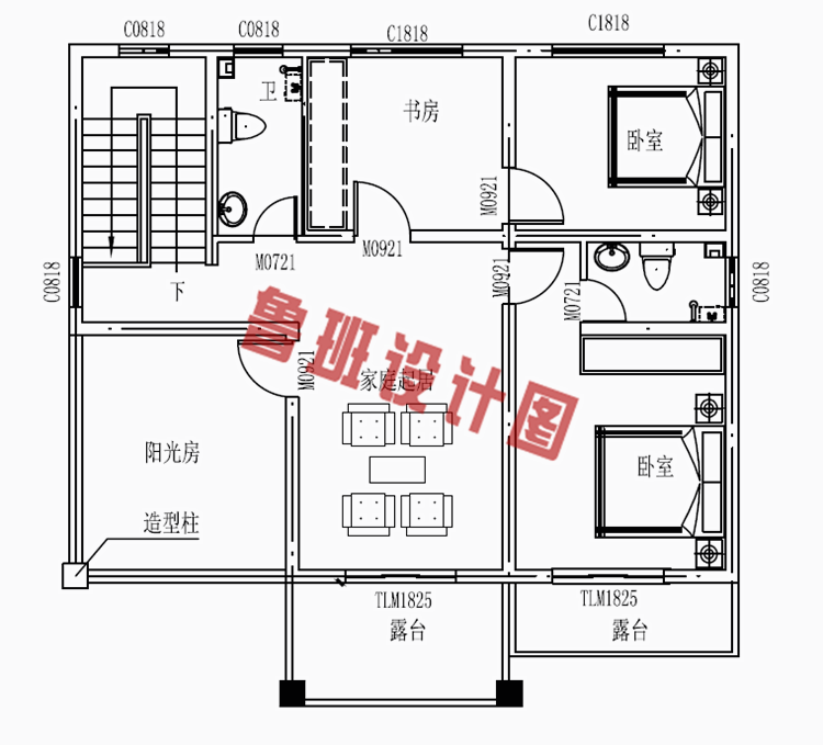 90平方米三层房屋设计图