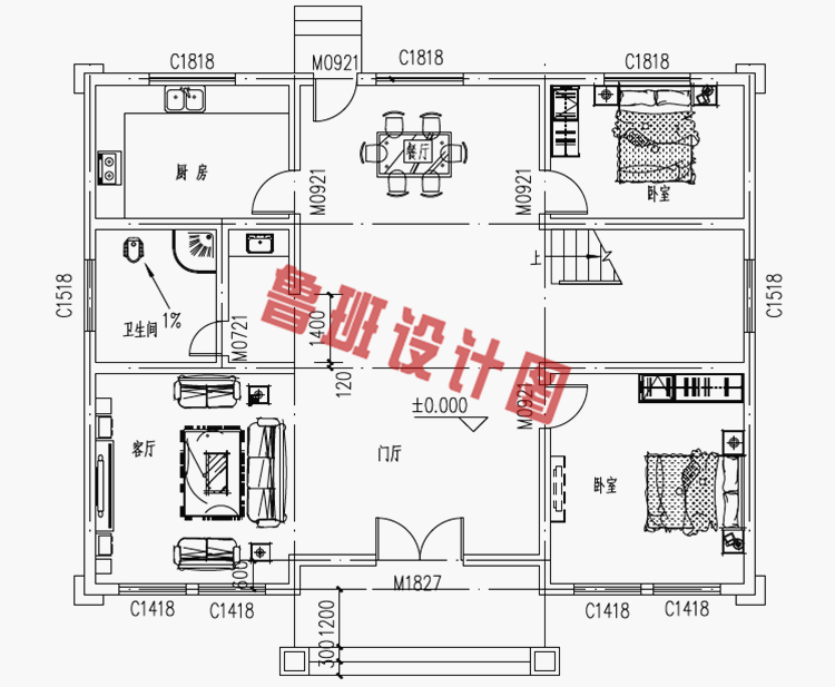 150平米新中式农村两层楼房设计图