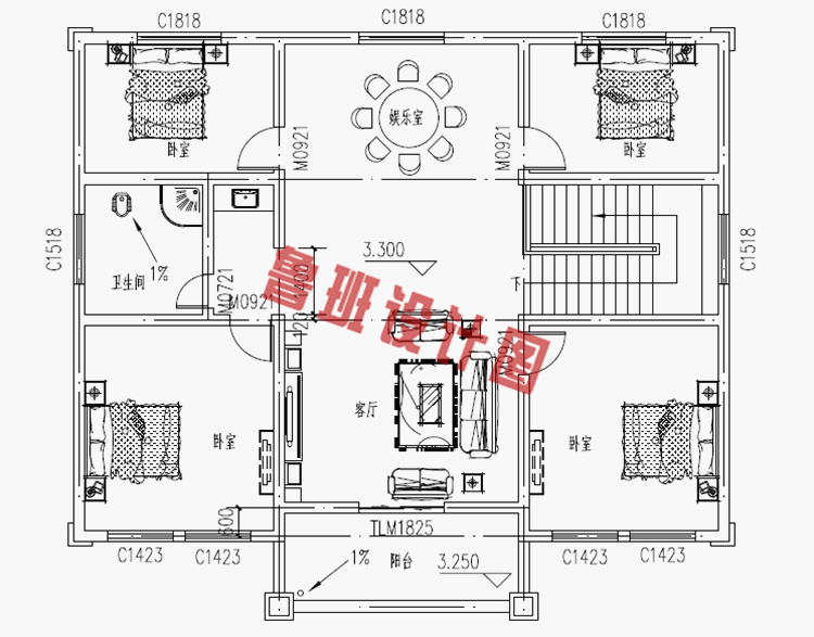 150平米新中式农村两层楼房设计图