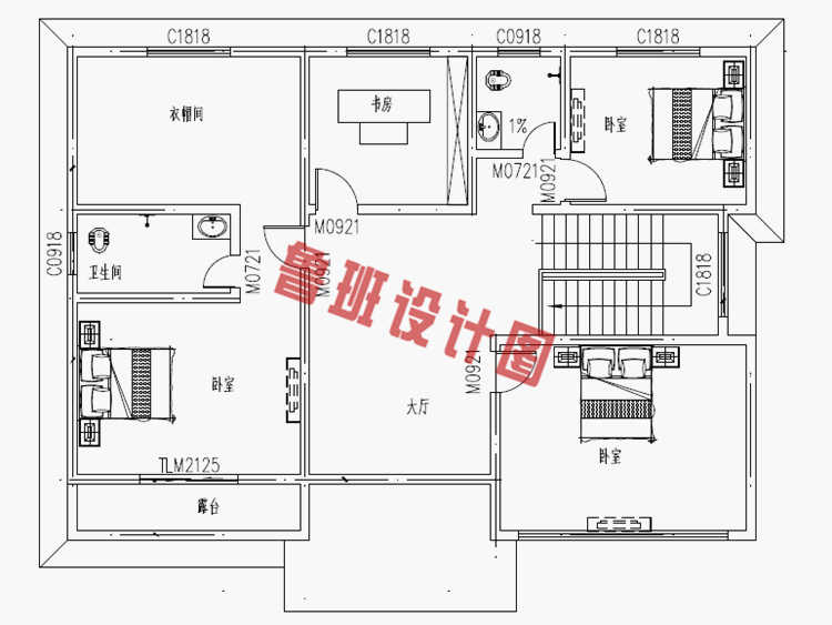 150平米田园风格二层别墅设计图纸