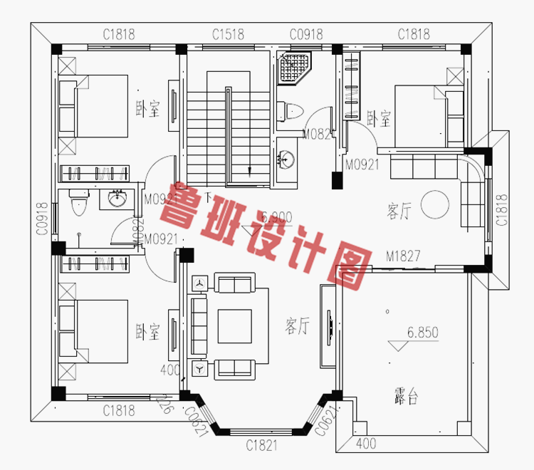 130平米左右三层农村小别墅