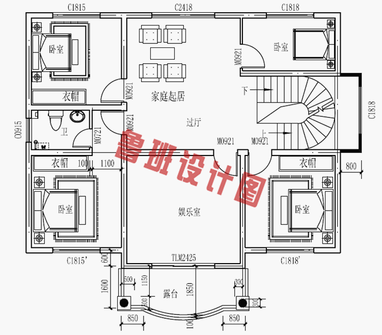 时尚创意型二层小别墅设计图