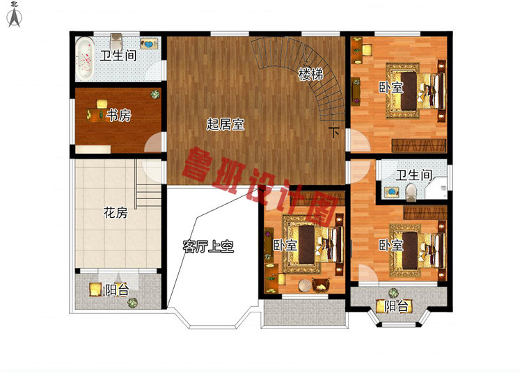 新农村二层自建设计二层户型图