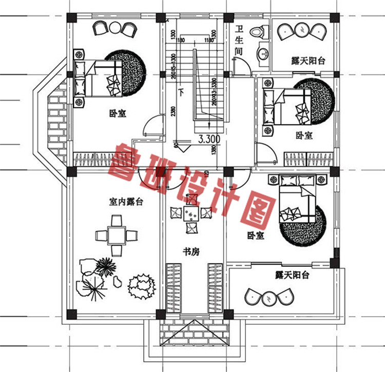 新农村二层自建房屋二层户型图