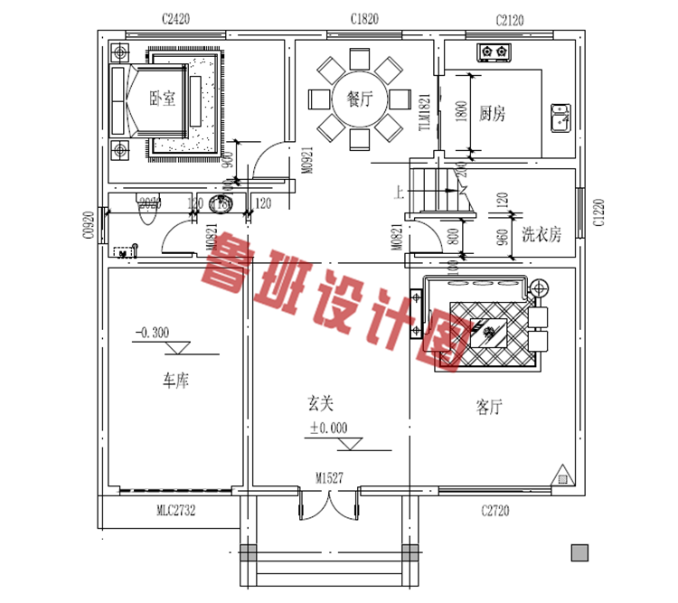 乡村别墅设计一层户型图