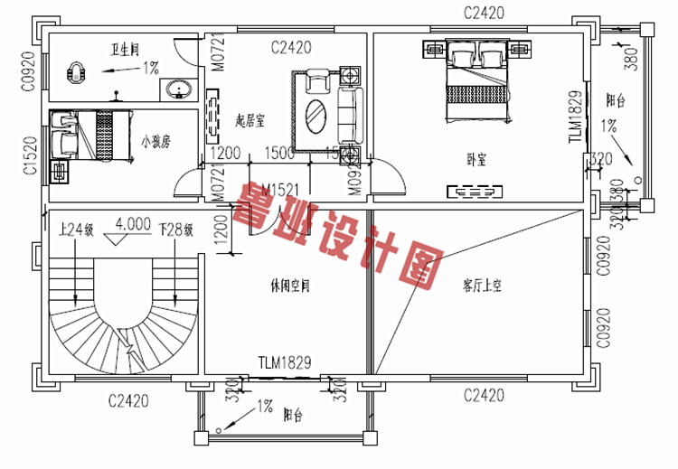 120平农村四层楼房设计图