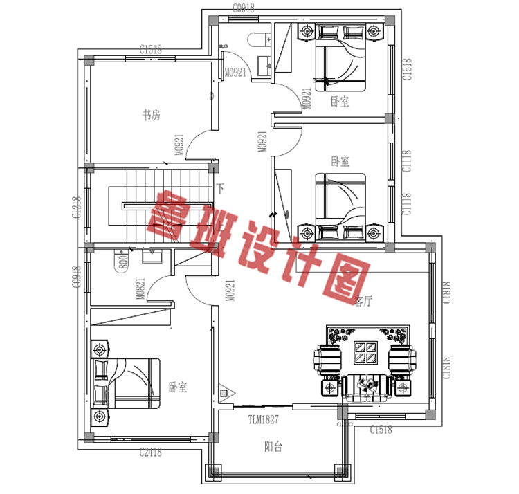 120平米三层别墅房屋设计图