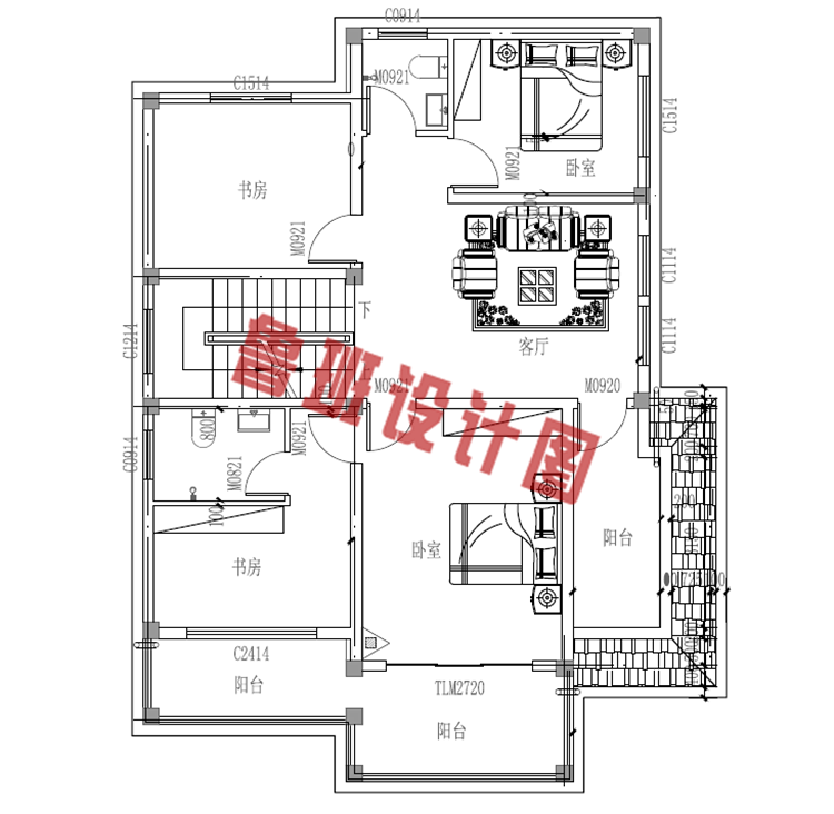 120平米三层别墅房屋设计图