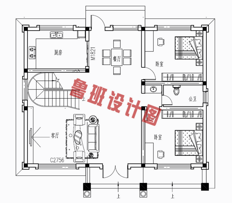 两层半30万农村自建房别墅设计图纸