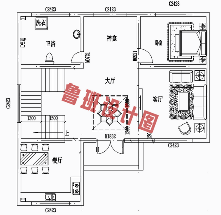 带车库现代三层楼房设计图