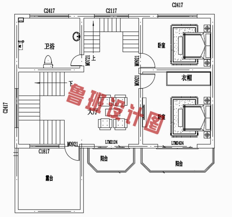 带车库现代三层楼房设计图