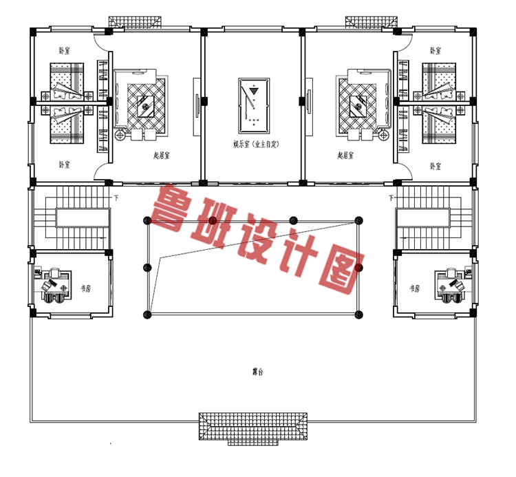 二层经典四合院设计二层户型图