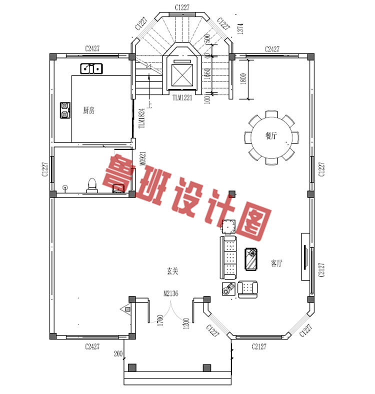 新款二层半农村自建小别墅设计图纸