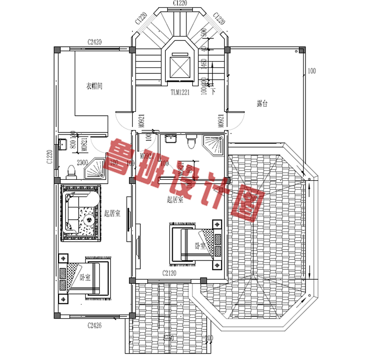 新款二层半农村自建小别墅设计图纸