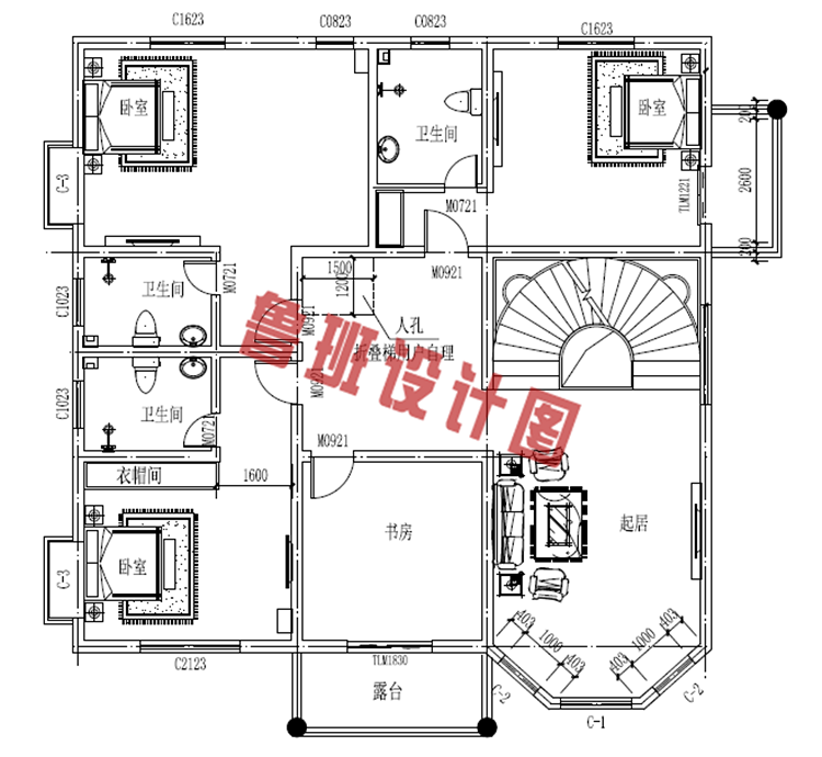 三层复式别墅小洋楼