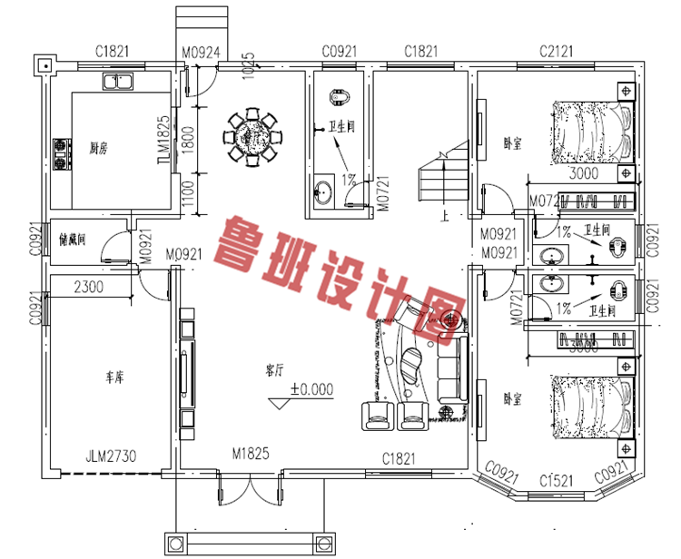 二层欧式带车库农村小别墅