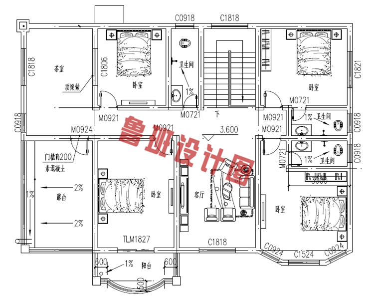 二层欧式带车库农村小别墅