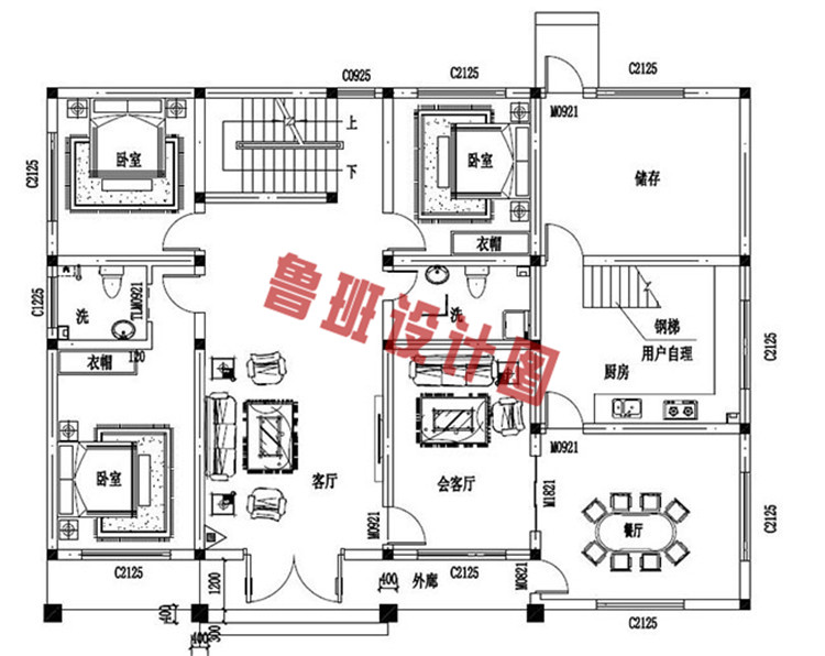 简单农村二层平屋顶房屋设计图