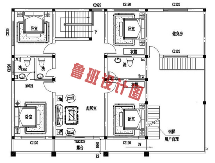 简单农村二层平屋顶房屋设计图