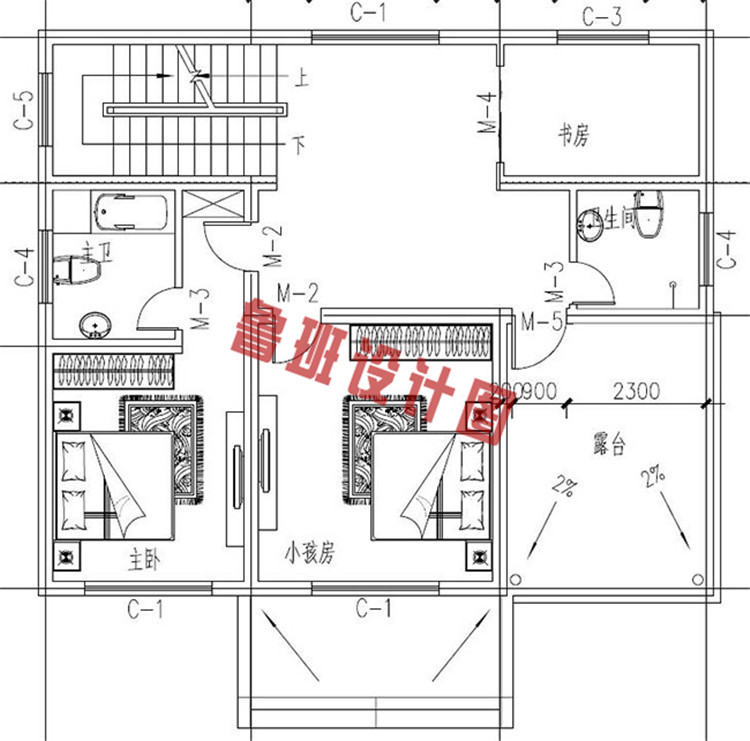 10万以下农村二层自建房屋设计二层户型图