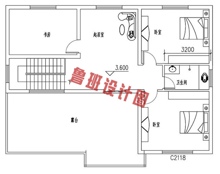 简单农村二层自建房屋二层户型图