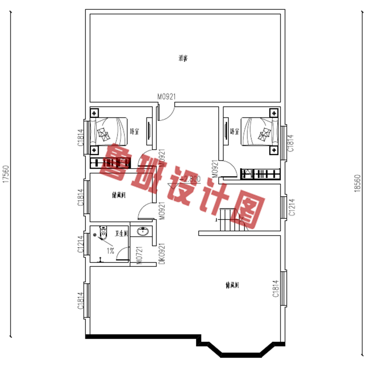 带小院二层别墅设计地下室图