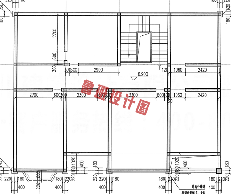 二层带阁楼四间别墅设计阁楼层户型图