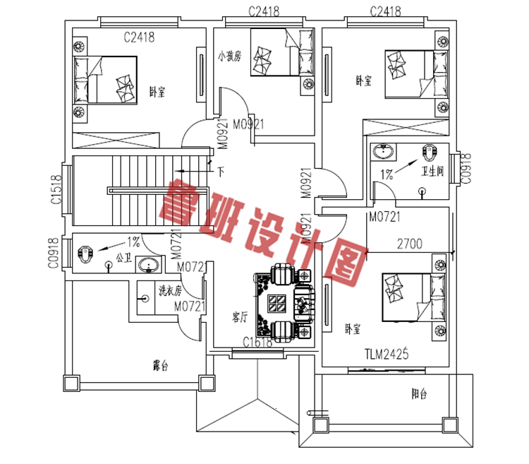 二层小楼设计二层户型图