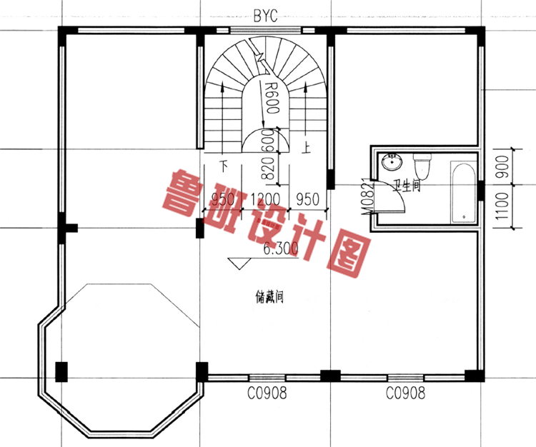 田园风二层别墅设计阁楼户型图