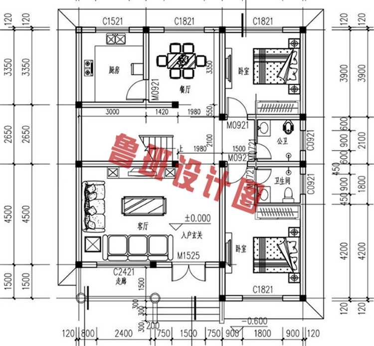 二层小楼设计一层户型图