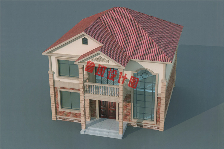 二层复式小别墅设计鸟瞰图