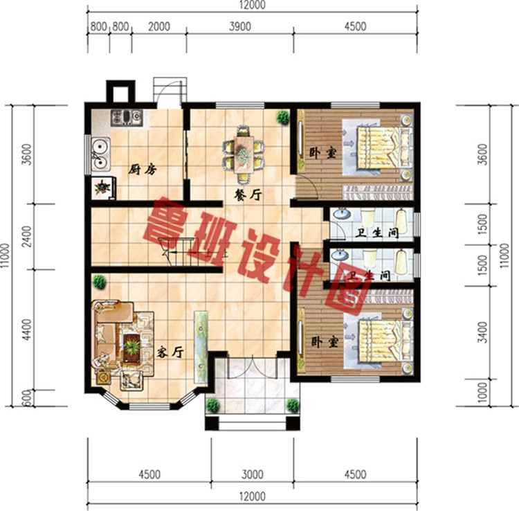 二层高档小别墅设计一层户型图