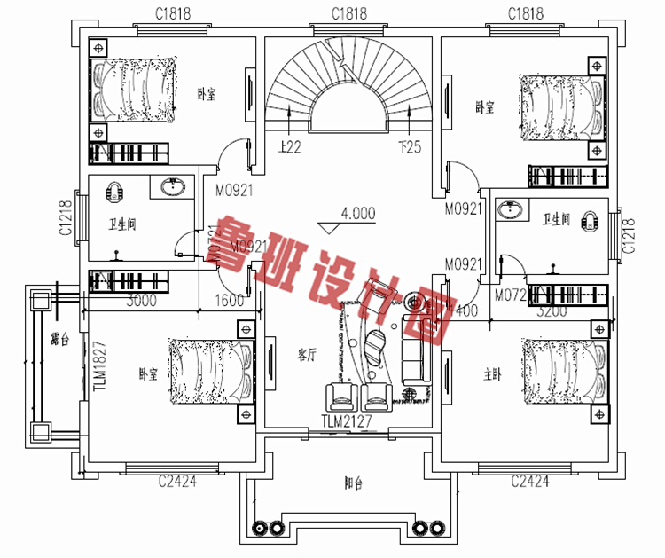 农村轻奢型四层别墅