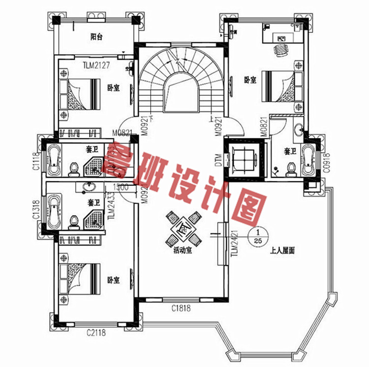 豪华三层带地下室别墅设计图