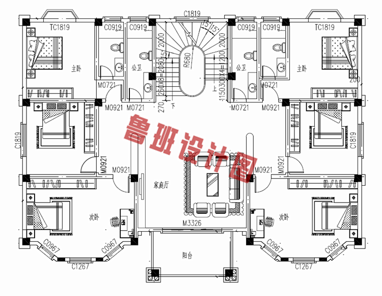 豪华大气三层农村房屋设计图