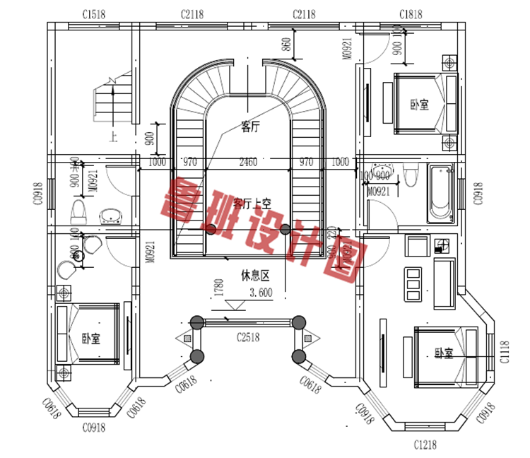 最新二层小楼设计二层户型图