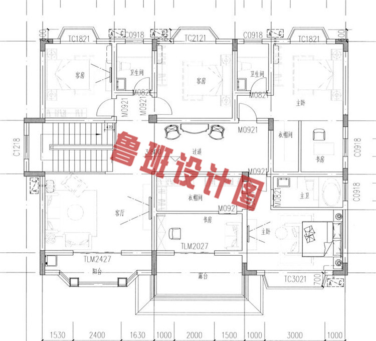 二层别墅设计图二层户型图