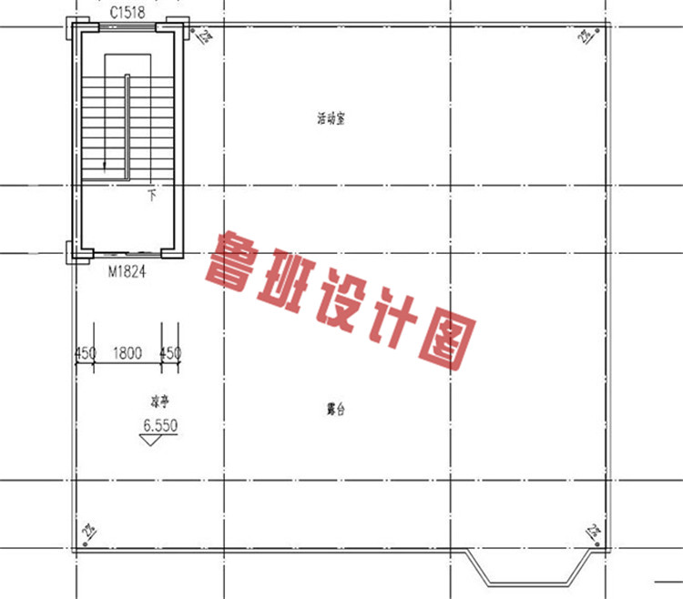 平顶二层别墅设计三层户型图