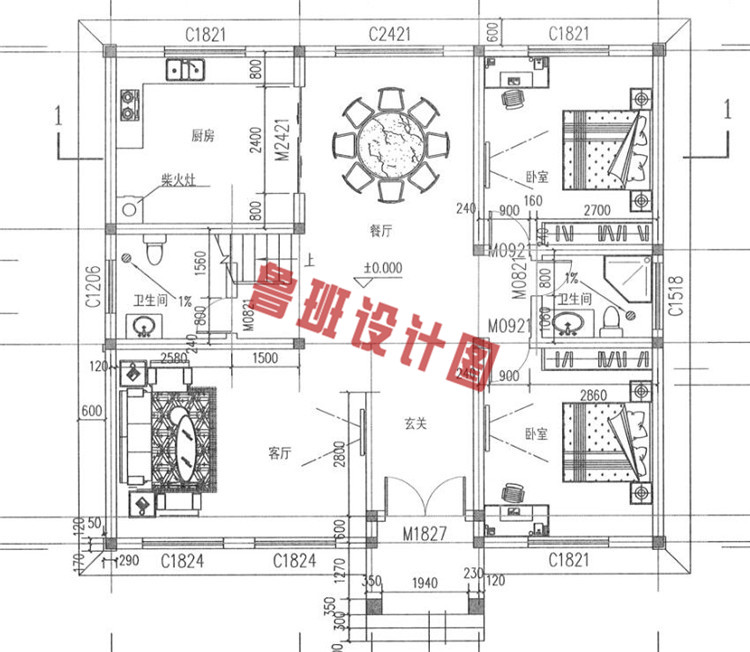 两层半住宅设计一层户型图