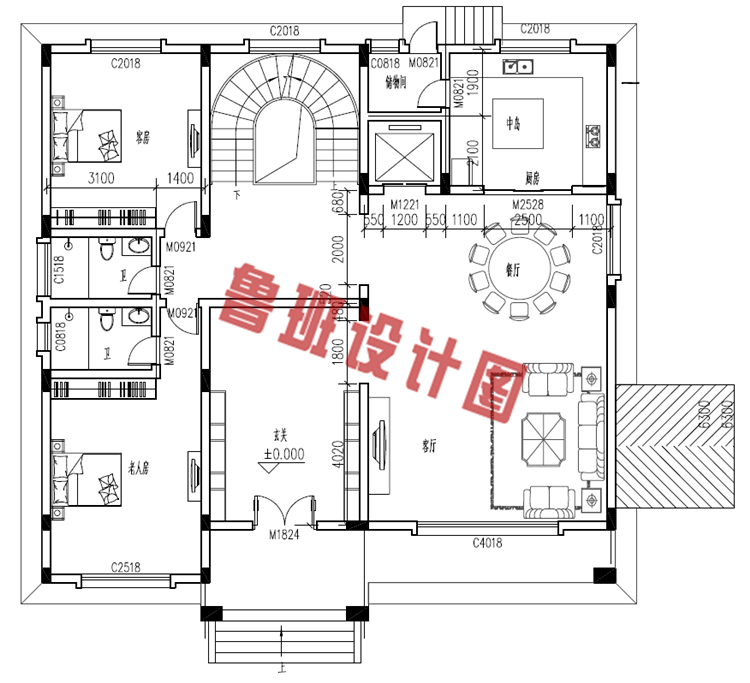 新中式三层楼房设计图纸