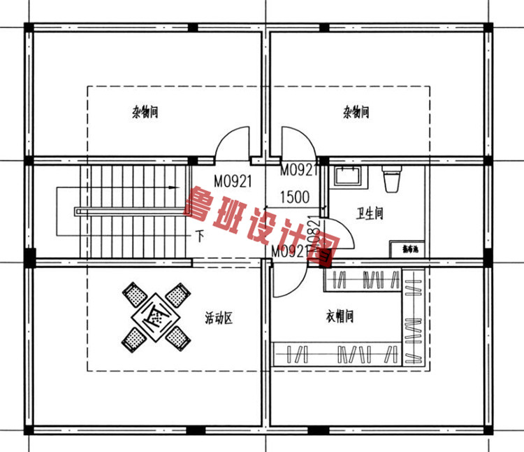 现代二层半别墅设计阁楼户型图