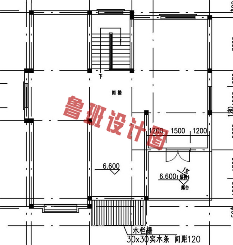 简约实用二层半别墅设计三层户型图