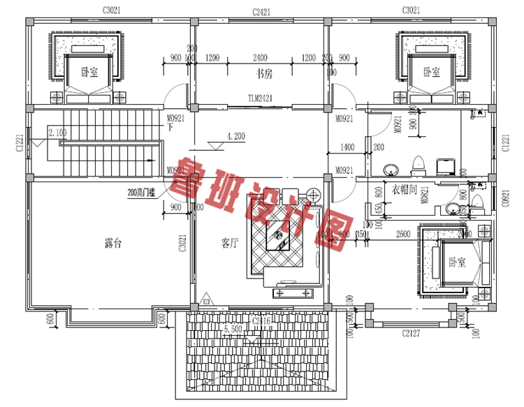 好看简单的二层住宅设计二层户型图