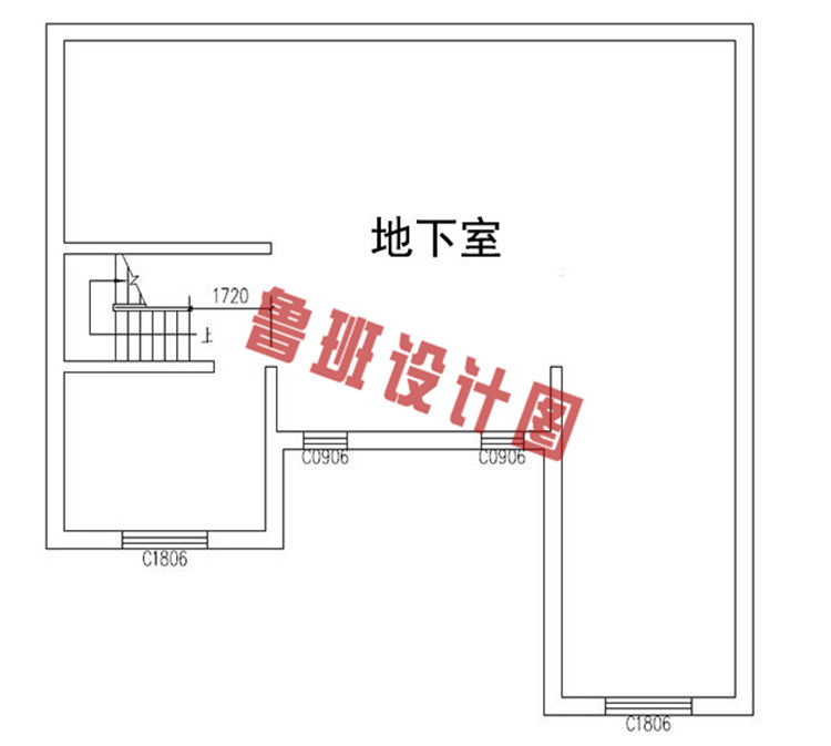 带地下室二层平顶小楼设计地下室户型图