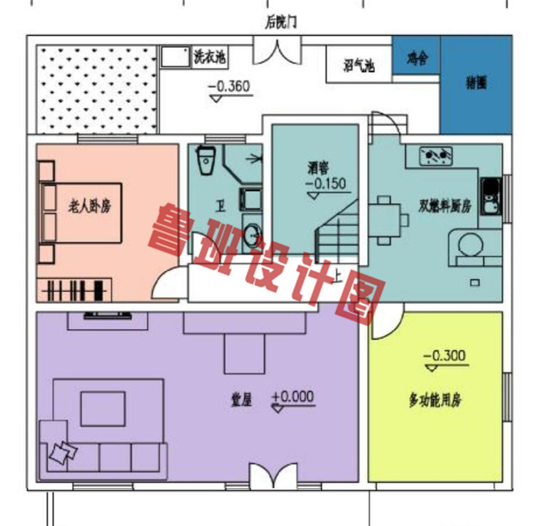 二层简易别墅小户型设计一层户型图