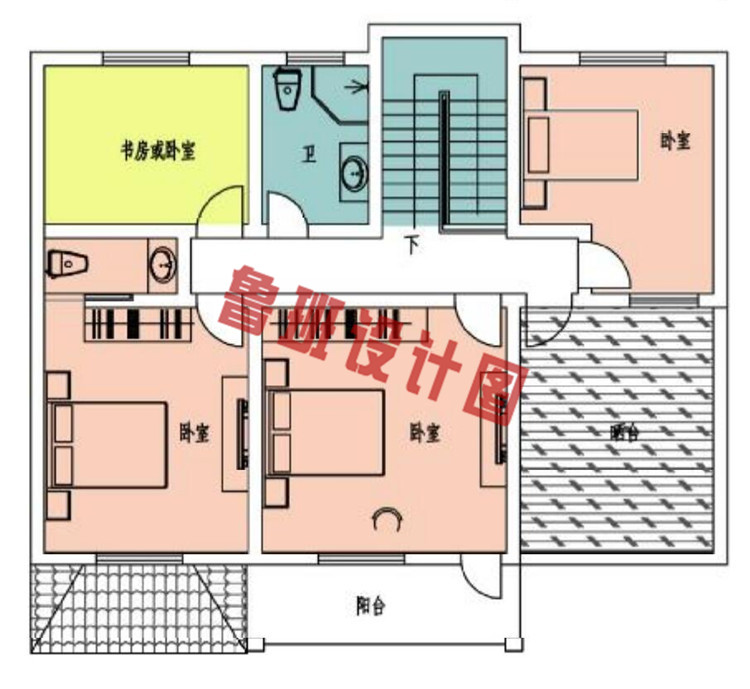 二层简易别墅小户型设计二层户型图